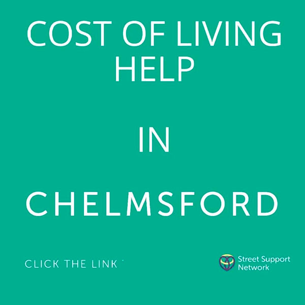 Street Support help with cost of living in Chelmsford: street support logo and call to action.