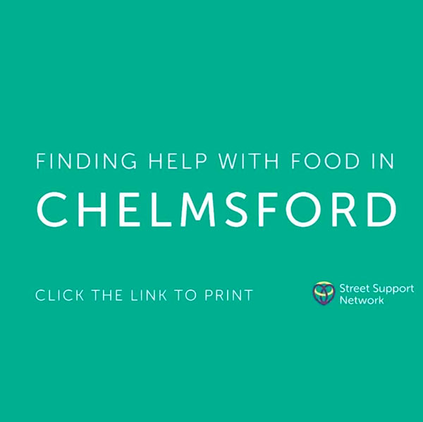 Street Support finding help with food banner: street support logo and call to action.