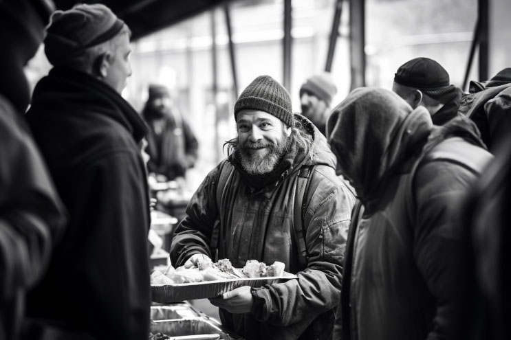 Food runners distributing food 